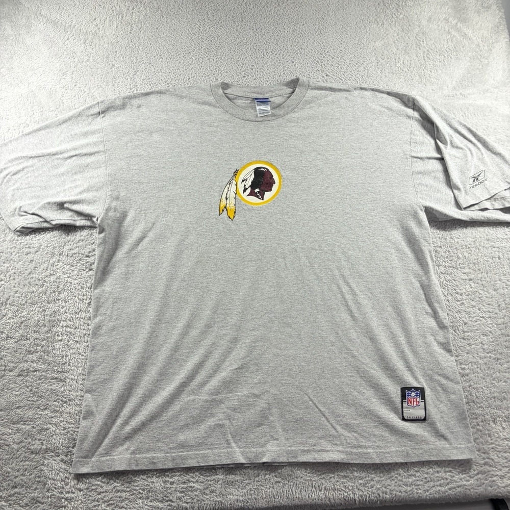 VINTAGE‎ Washington Red Skins Shirt Mens 2XL Gray NFL Apparel Minimalist